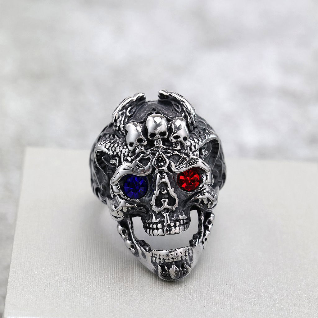 European And American Retro Stainless Steel Mens Ring, Bold And Punk-style Vera Lux