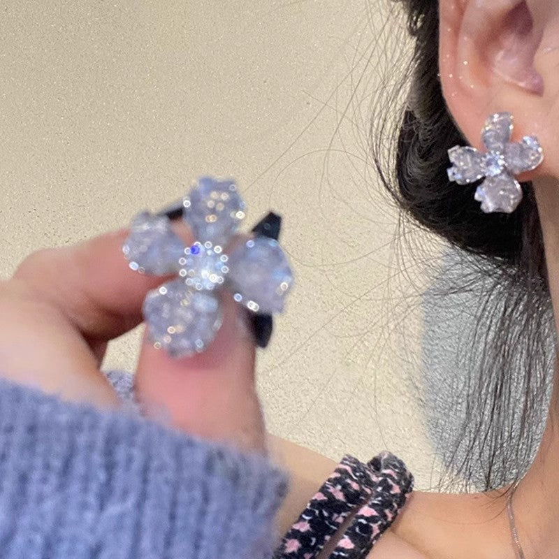 Bow Cat Eye  Crysta Drop Earrings  Dainty Gold Tassel Studs For Sweet Girls Vera Lux