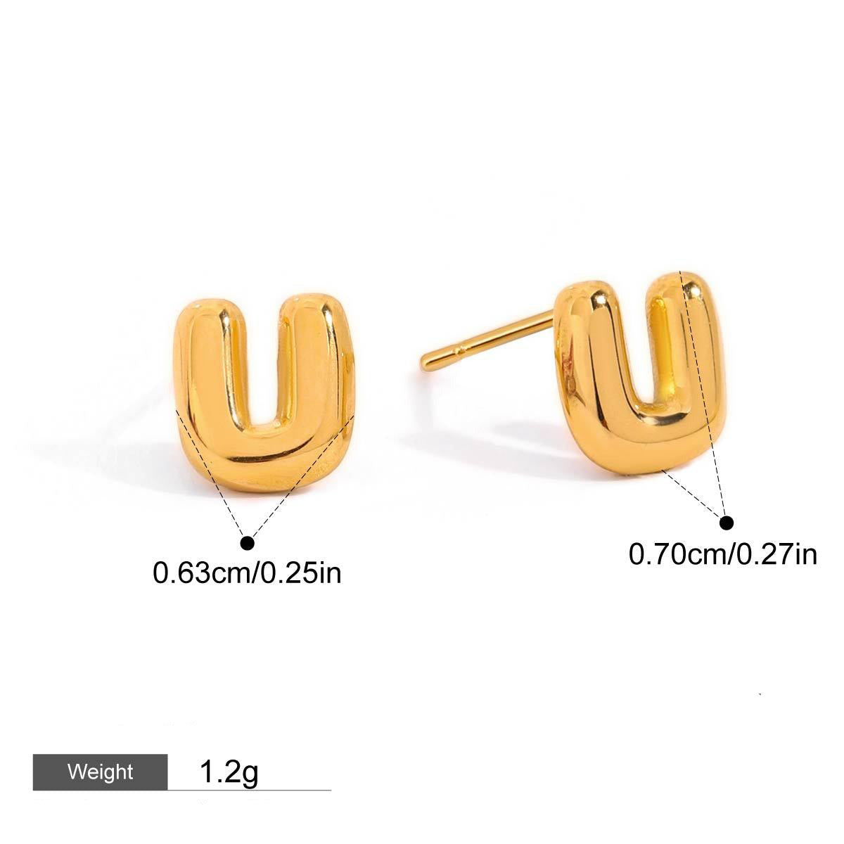 18K gold 26 letters design classic fashion earrings Vera Lux