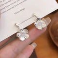 Exquisite Simple Silver Double-Sided Flower Stud Earrings For Women, Light Luxury, 3D Stereo Effect, Unique Niche Design, Trendy Internet Celebrity Earrings Vera Lux