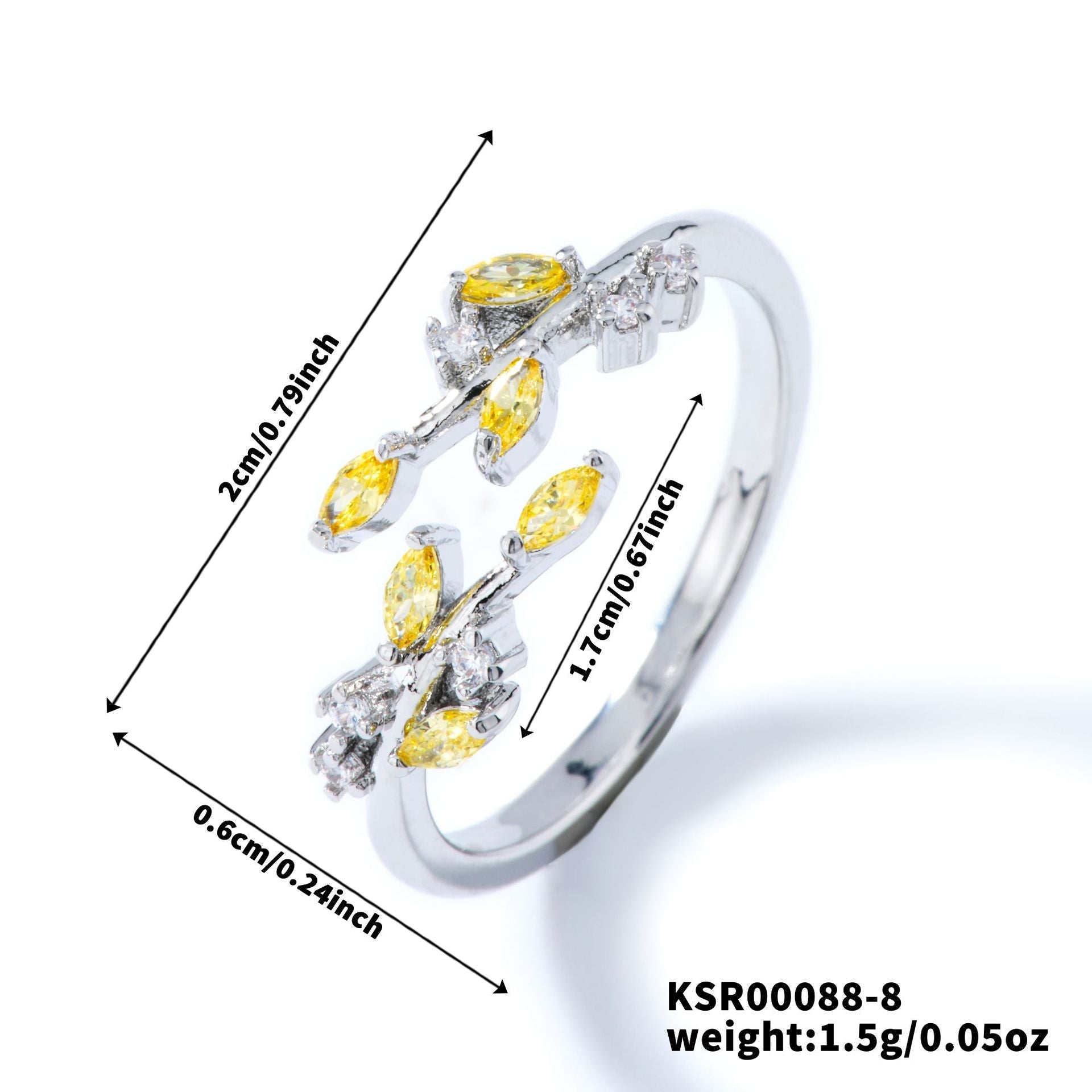 Womens Personality Leaf Ring Vera Lux