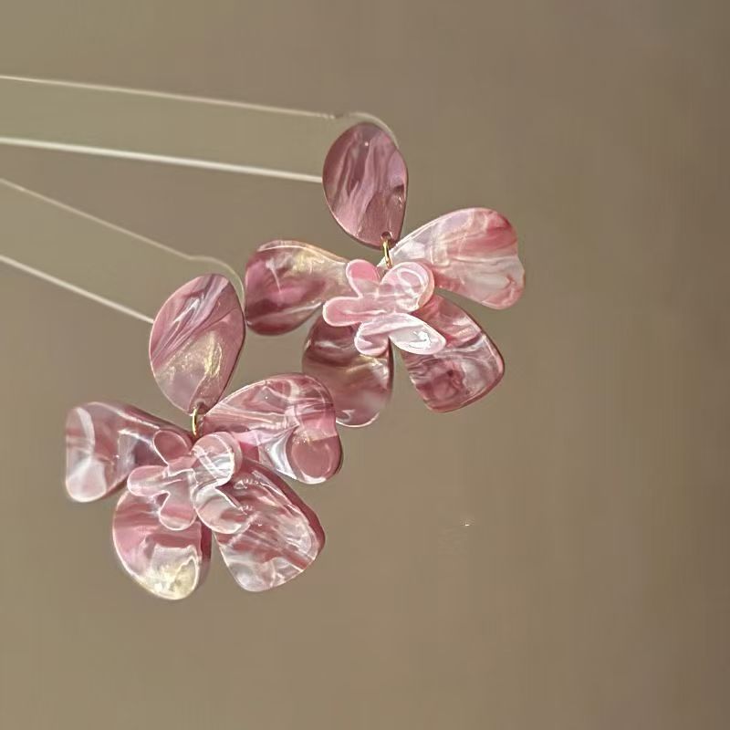 Silver Post Pleated Round Petal Earrings, New Chinese Retro Dangles, Niche Elegant National Trend Jewelry Vera Lux