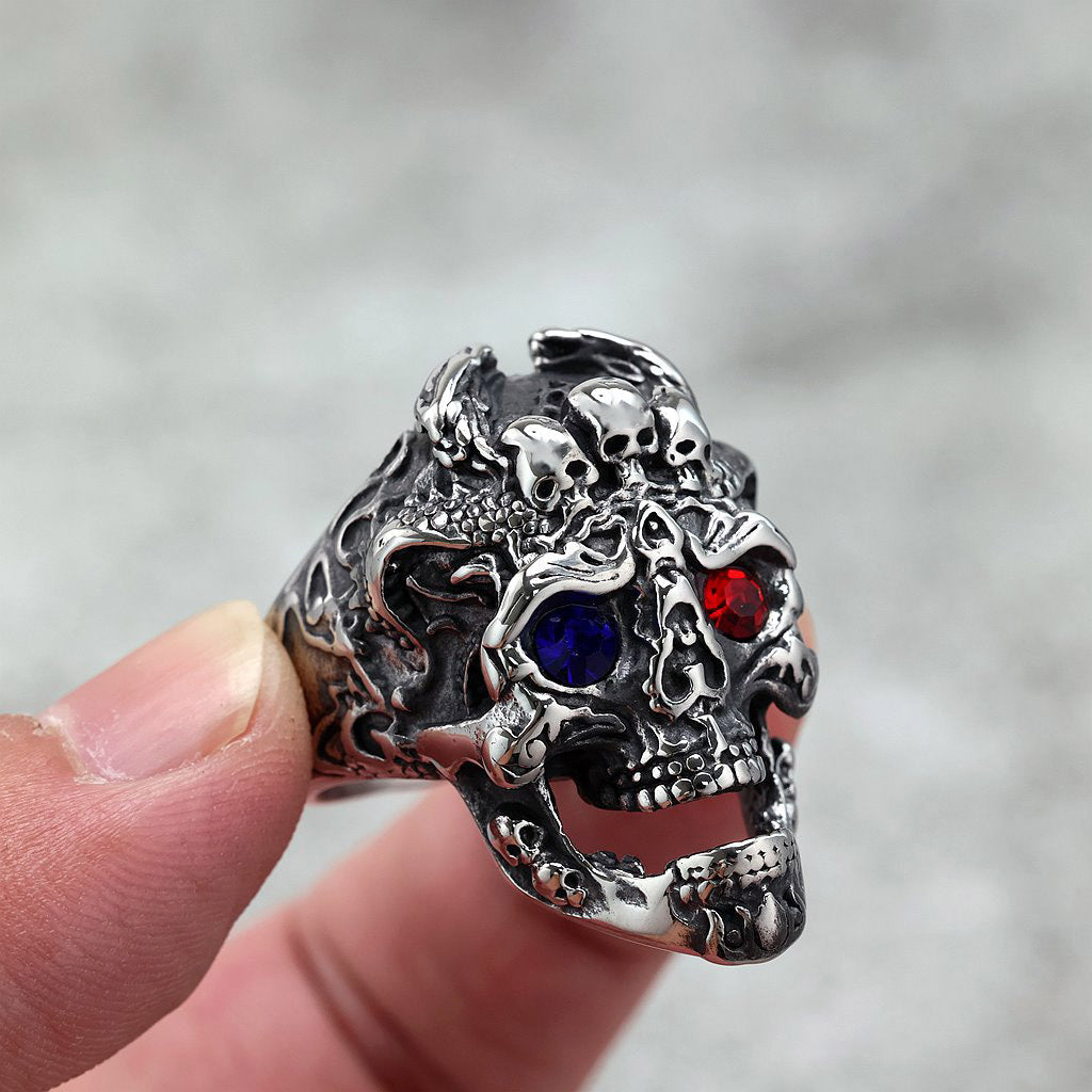 European And American Retro Stainless Steel Mens Ring, Bold And Punk-style Vera Lux