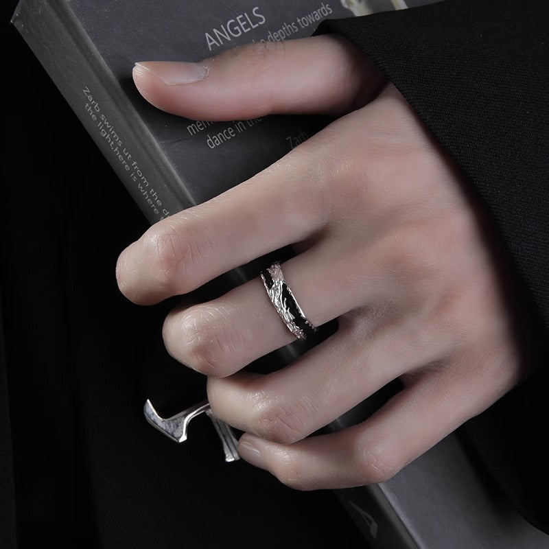 Men's Trendy Light Luxury Single Ring, Adjustable Opening Fashion Ring For Men, Stylish Personality Advanced Index Finger Ring, Men's Jewelry Vera Lux