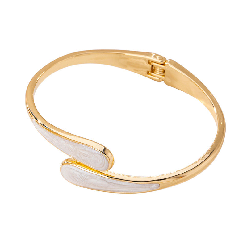 Metallic-Effect Alloy Open-End Bracelet For Women Vera Lux