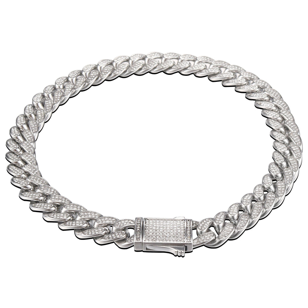Stainless Steel Titanium Steel Cuban Chain Necklace Bracelet Vera Lux