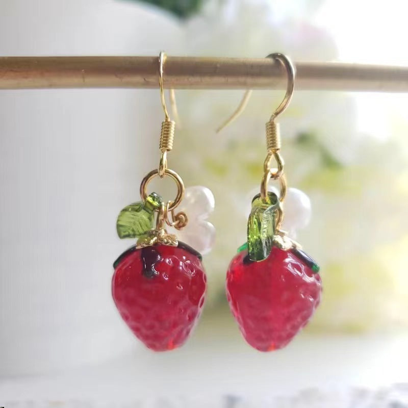 Chinese Advanced Color Creative Plant Pendant Earrings Vera Lux