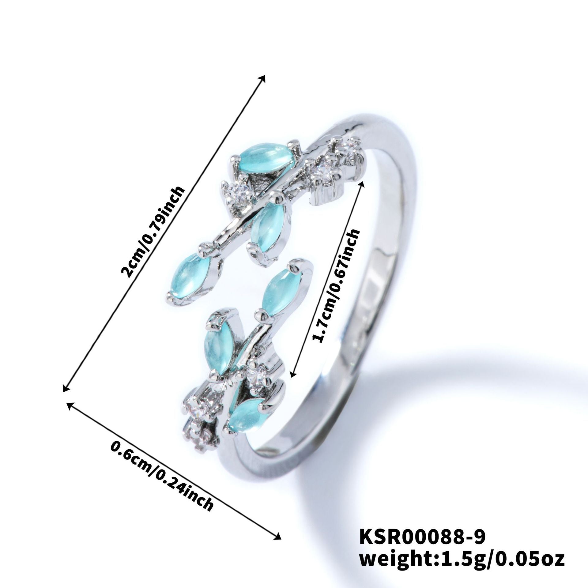Womens Personality Leaf Ring Vera Lux