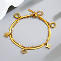 18k gold four-leaf clover pink and purple round pendant foot ornament Vera Lux
