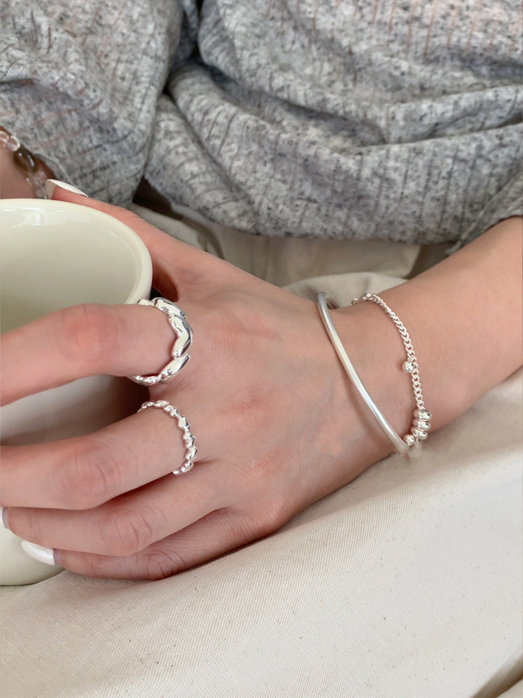 Sweet Heart Stackable Ring For Women, Irregular Unique Heart Shape Adjustable Open Finger Ring, Trendy Forest Style Boho Index Ring Gift Vera Lux
