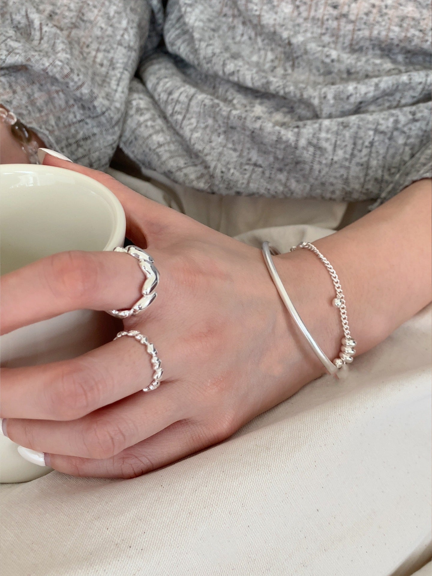 Sweet Heart Stackable Ring For Women, Irregular Unique Heart Shape Adjustable Open Finger Ring, Trendy Forest Style Boho Index Ring Gift Vera Lux
