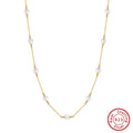 S925 Sterling Silver Natural Freshwater Pearl Necklace Vera Lux