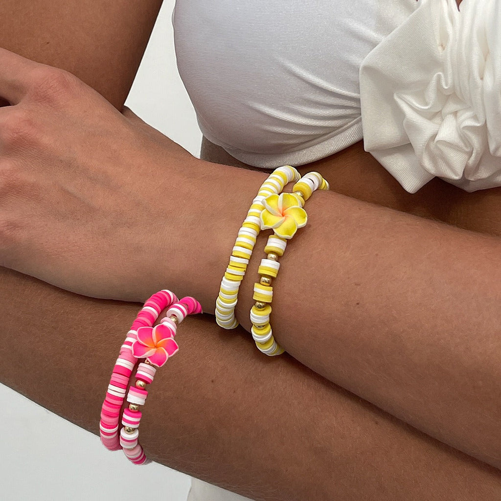 Bohemian Clay Flower Stretch Bracelet Vera Lux