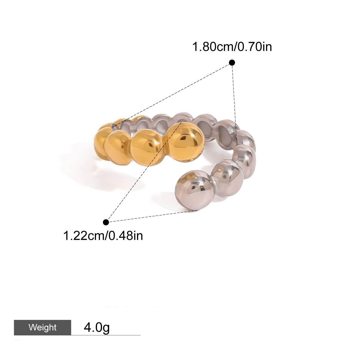 18K gold round bead-shaped pearl inlaid exquisite and noble ring Vera Lux