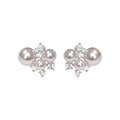 Gentle, Fair-looking Manta Rose Gold Pearl Zircon Stud Earrings Vera Lux