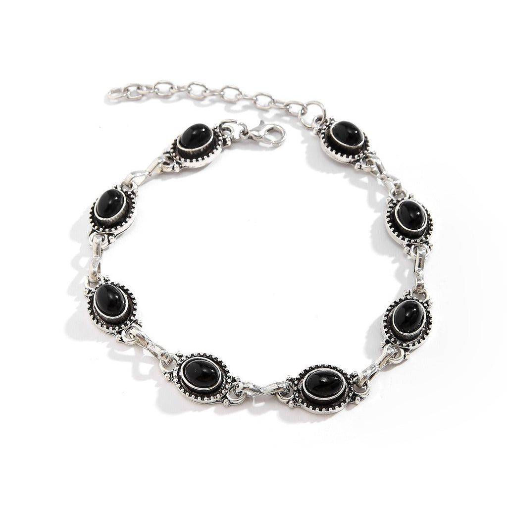 Retro ethnic style metal alloy turquoise anklet Vera Lux