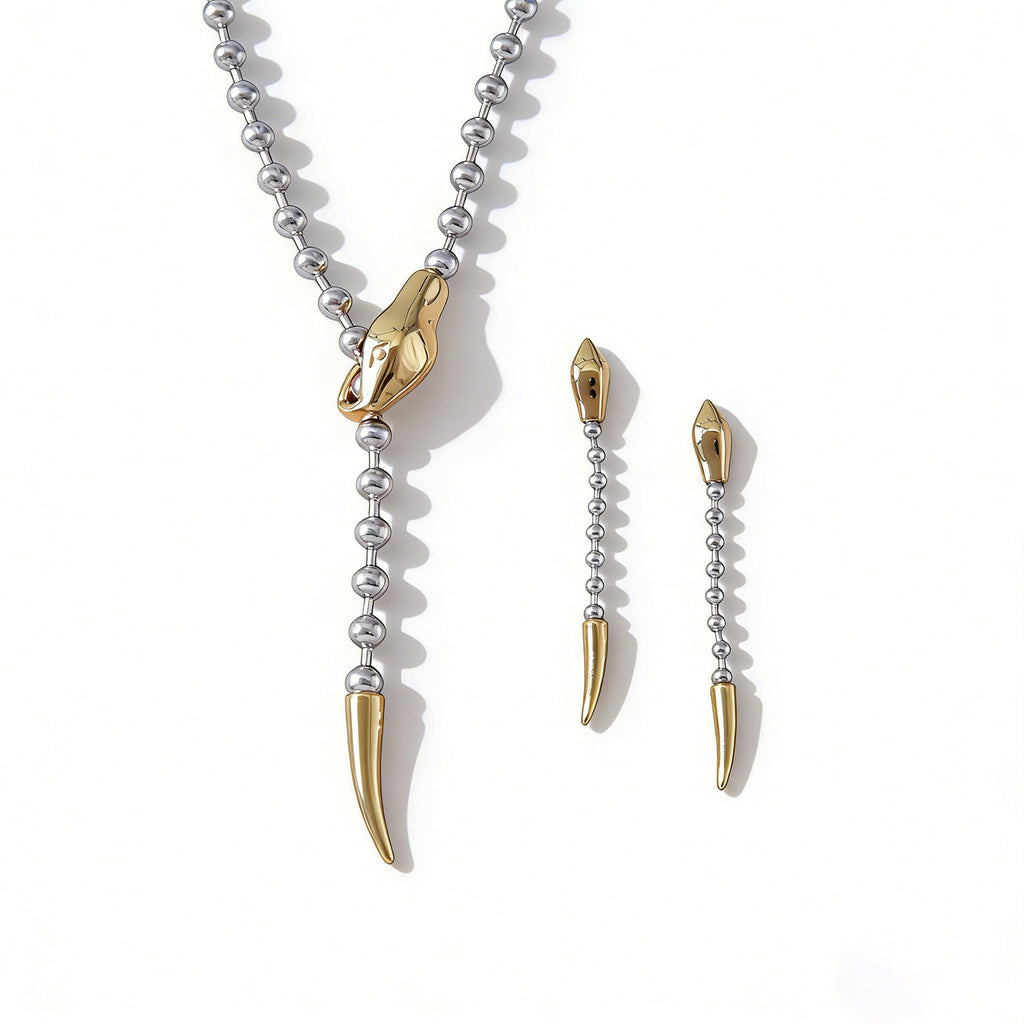 Snake Y Necklace and Earring Set Vera Lux