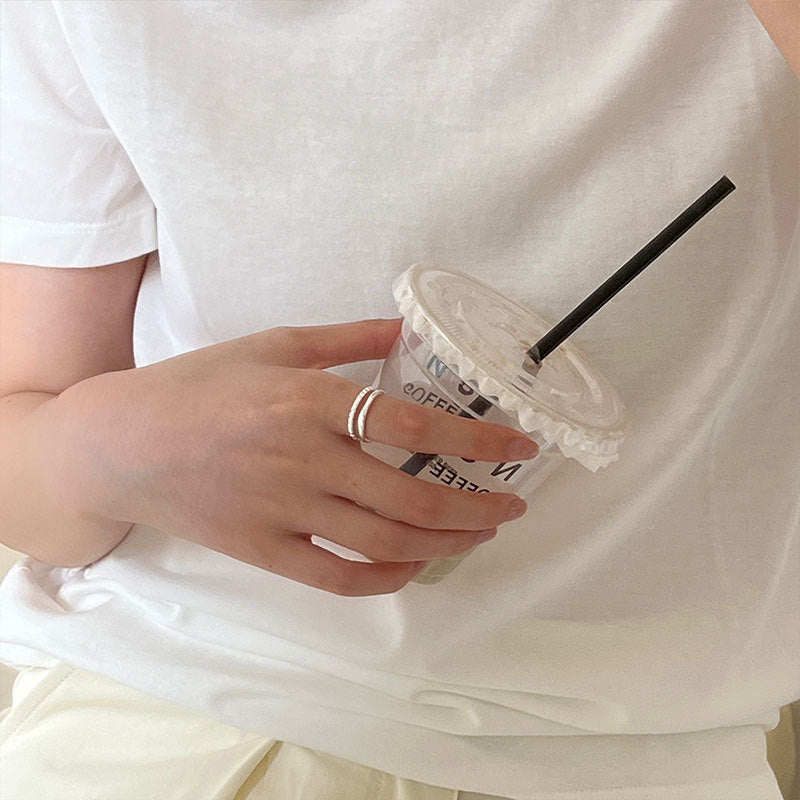 S925 Sterling Silver Double Layer Chain Ring For Women, Korean Minimalist Elegant Style, Fashionable & Versatile Niche Open Design Index Finger Ring Vera Lux