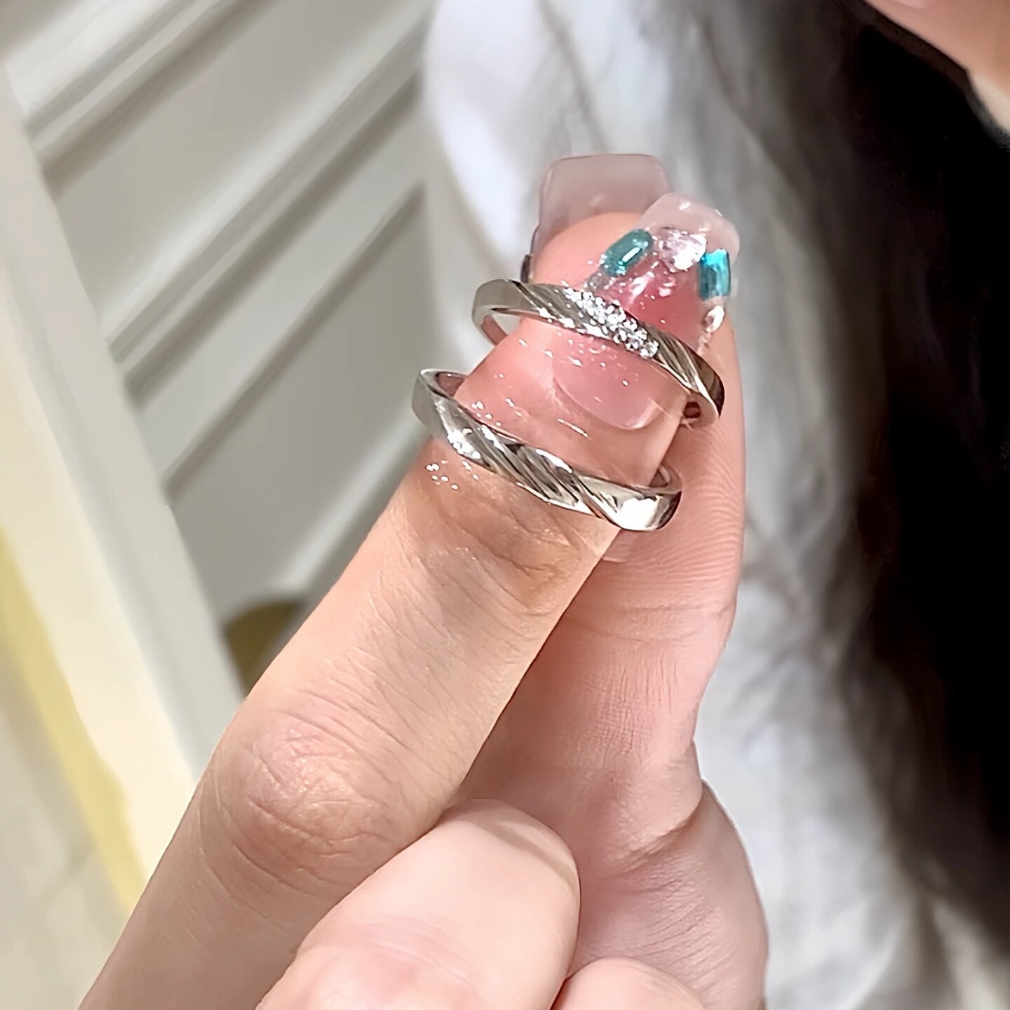 999 Pure Silver Love Together Couple Rings, His & Hers Pair, Niche Light Luxury, Premium INS Style Fashion Finger Rings Vera Lux