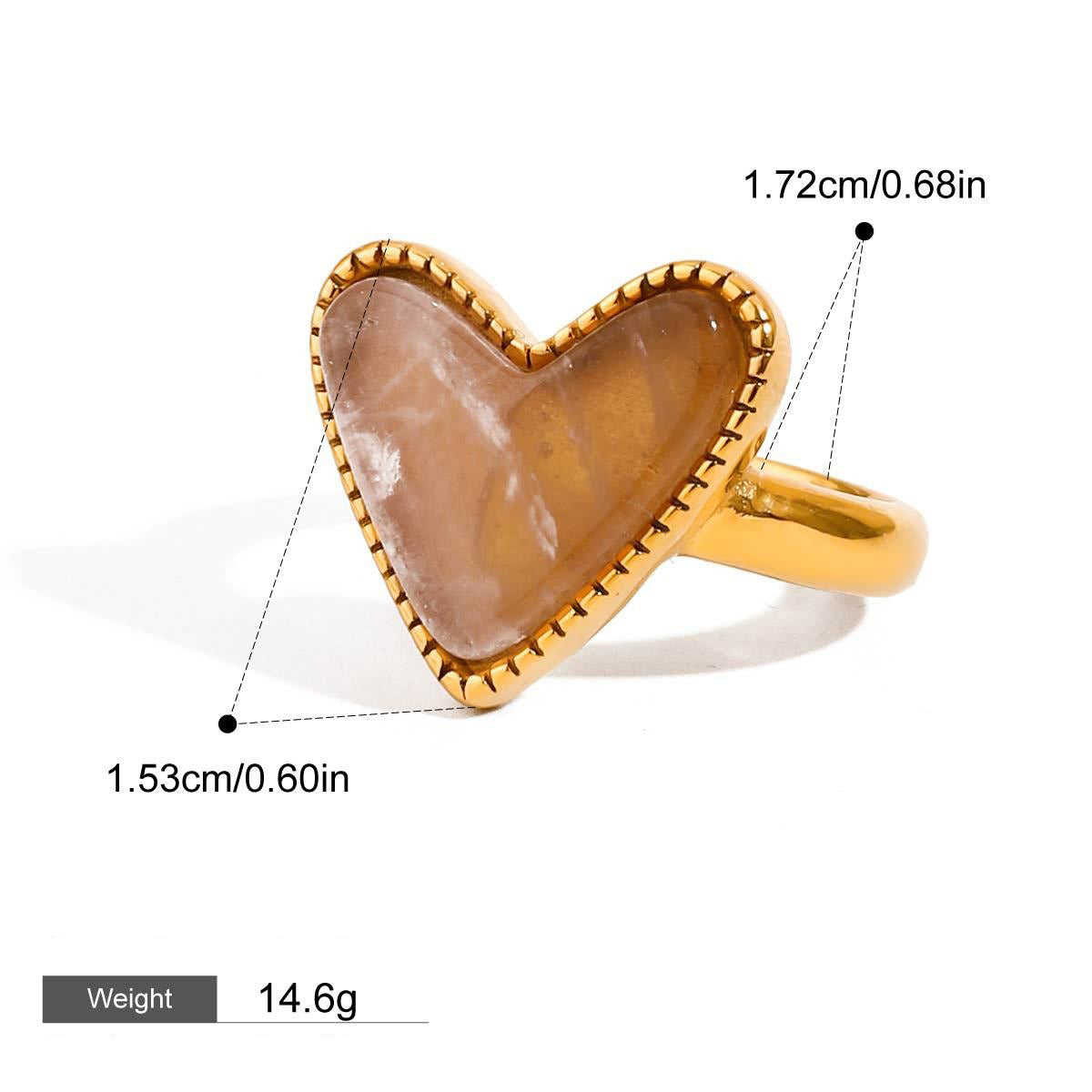 18K gold heart-shaped ring with textured design Vera Lux