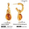 Amber Resin Geometric Drop Earrings Vera Lux