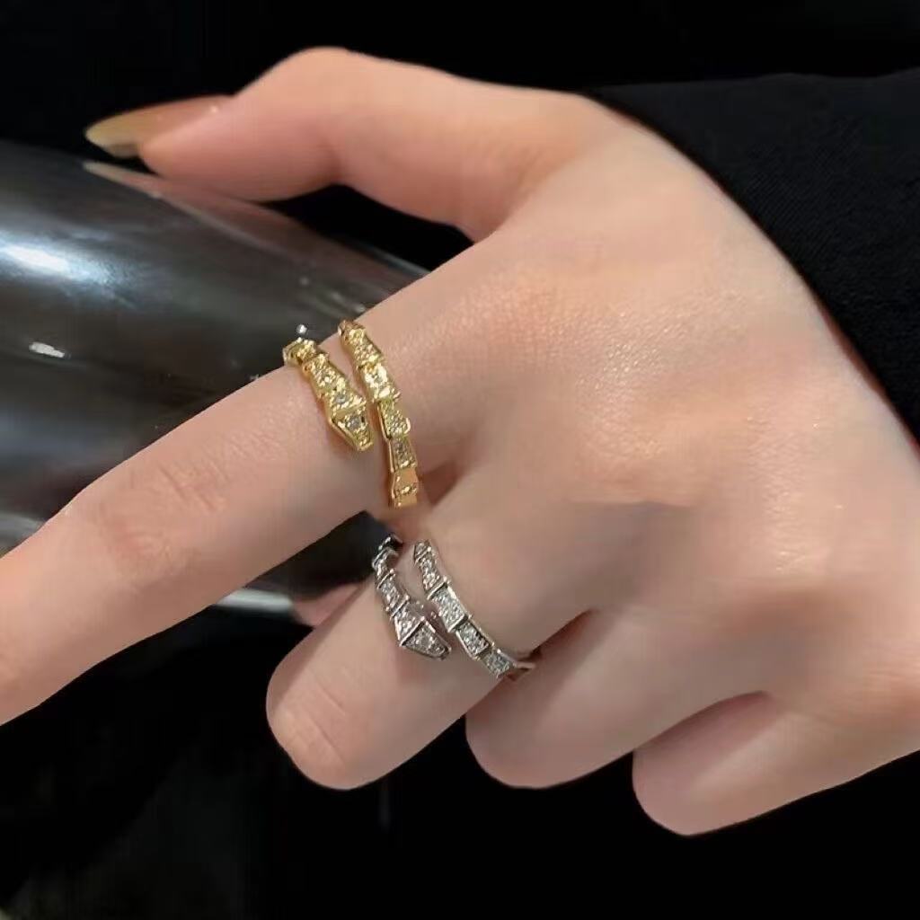 S925 Sterling Silver Sparkling Zircon Spirit Snake Ring For Women, Premium Open Ring, Simple & Versatile, Light Luxury Niche Design Finger Ring Vera Lux