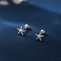 S999 Sterling Silver Starfish Stud Earrings For Women, Minimalist Design, New 2026 Style, Screw Back, Comfortable For Newly Pierced Ears Vera Lux