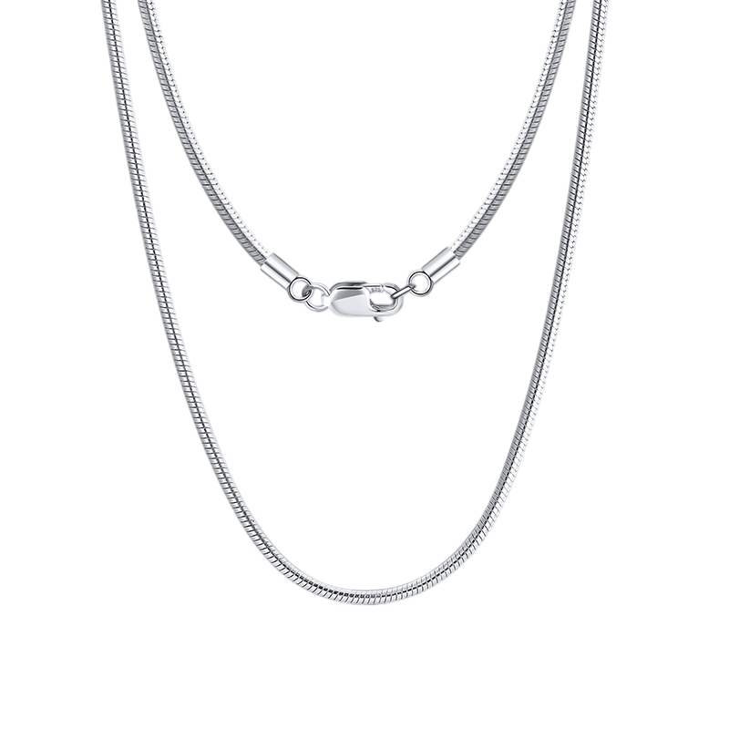 925 Sterling Silver Elegant  Snake Chain Necklace with Secure Lobster Clasp Vera Lux