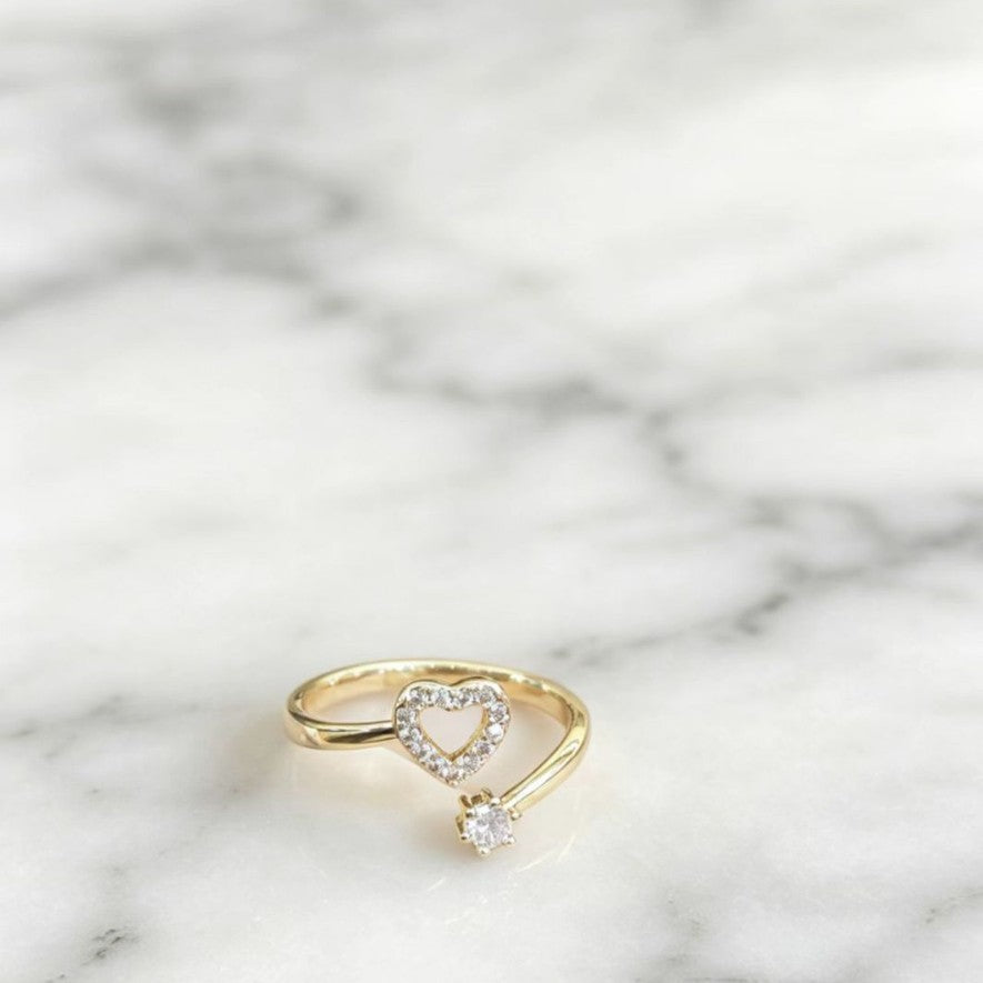 Personalized Open-heart Single-stone Ring For Women Vera Lux