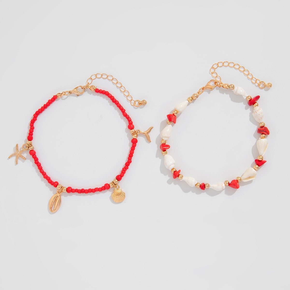 Ethnic Ocean Style Rice Bead Beach Round Water Drop Tassel Anklet Vera Lux