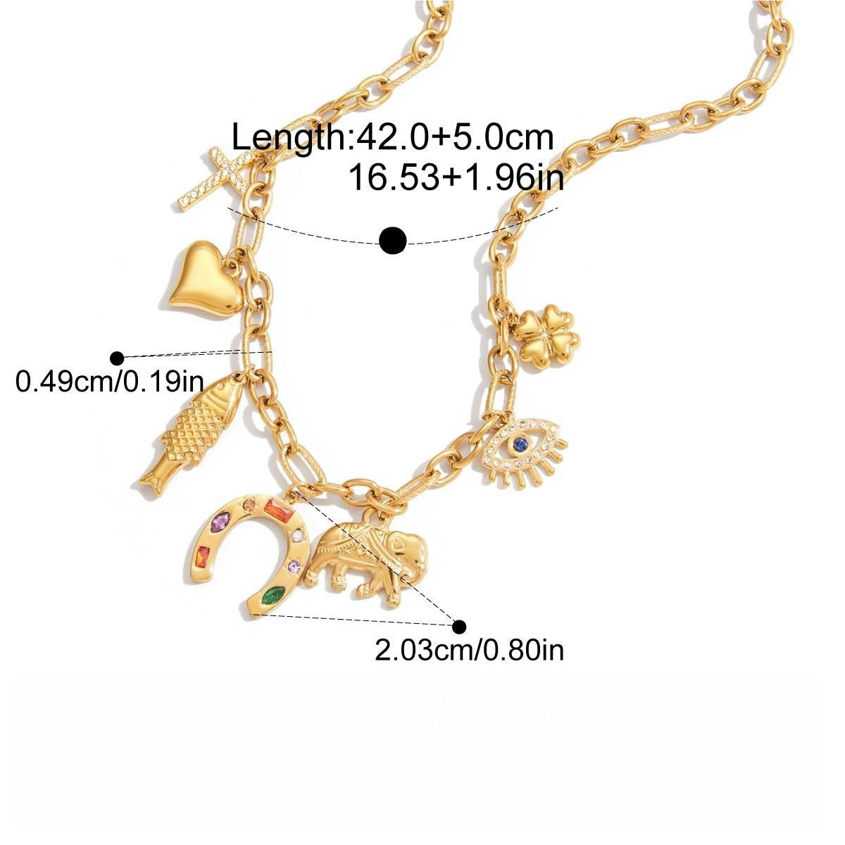 18K gold plated titanium steel DIY pendant necklace, a luxurious and sophisticated clavicle chain. Vera Lux
