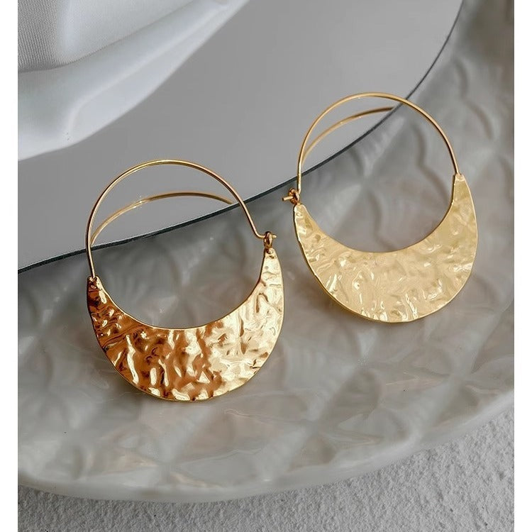 Women's Personalized 18k Gold-Plated Fan-Shaped Earrings Vera Lux