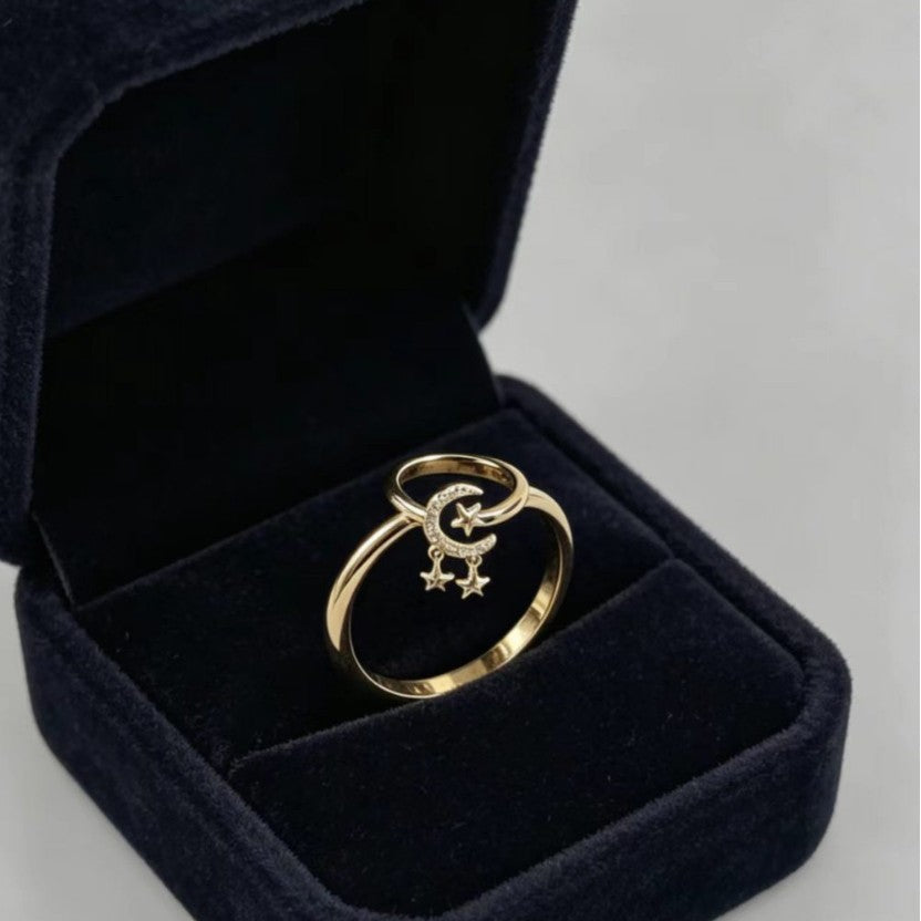 Affordable Luxury Star And Moon Open Ring For Women Vera Lux