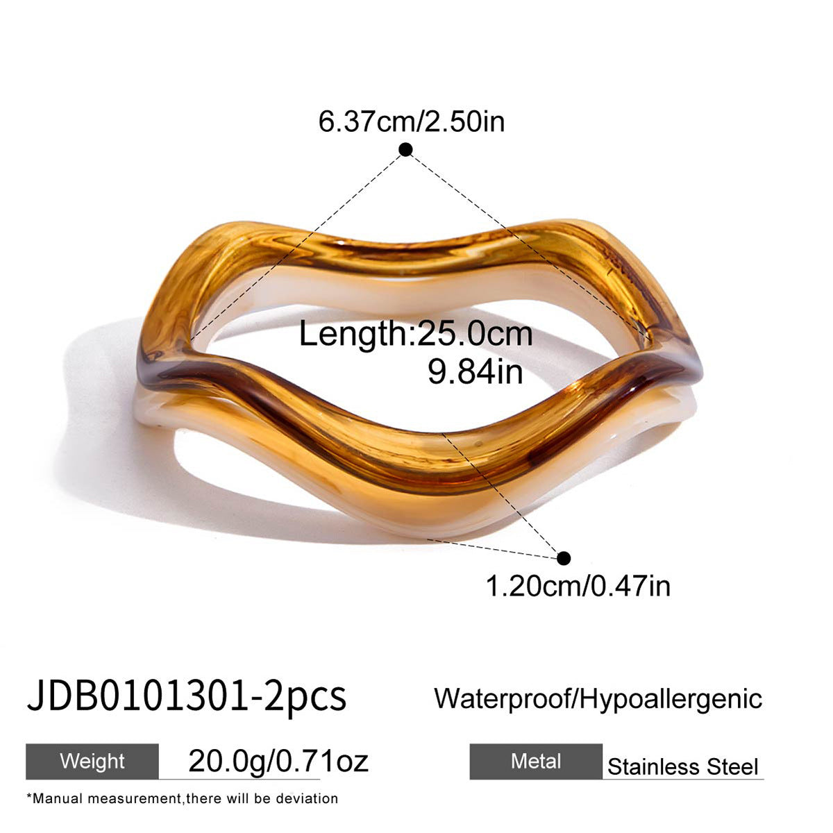 Acrylic Resin Wave Bracelet Collection Vera Lux