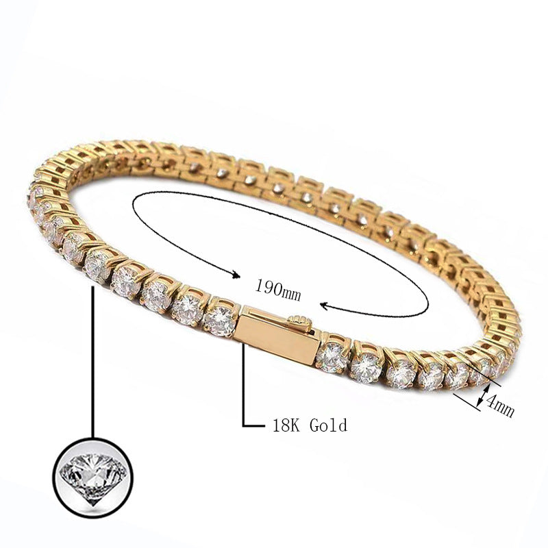 Stainless Steel 316 Tennis Chain Inlaid With Zircon Vera Lux