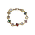 Personalized Fashionable Colorful Zircon Four-Leaf Clover Circle Bracelet Vera Lux