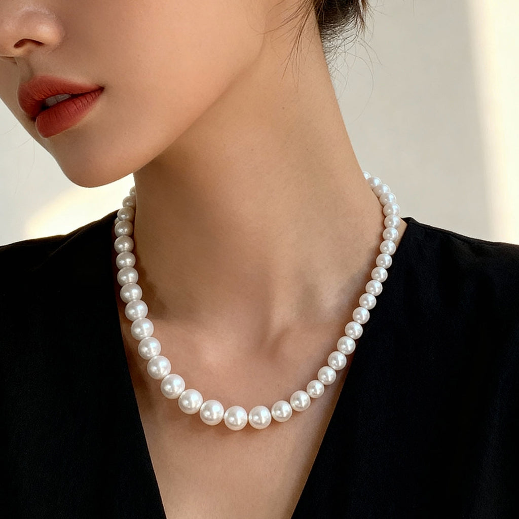 Natural Freshwater Baroque Shaped Pearl Necklace Vera Lux
