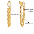 Chain tassel titanium steel zircon earrings Vera Lux