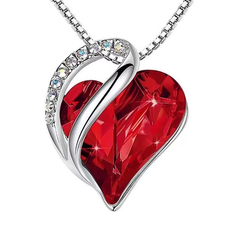 Geometric Heart Of The Ocean Crystal Necklace High-End Vera Lux