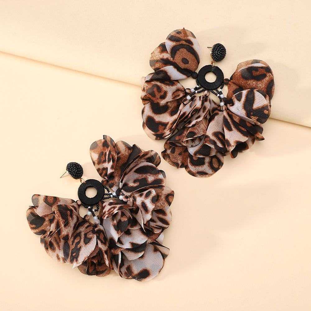 Handmade Bohemian Beaded Chiffon Flower Tassel Earrings For Women Tropical Vacation Statement Jewelry Vera Lux