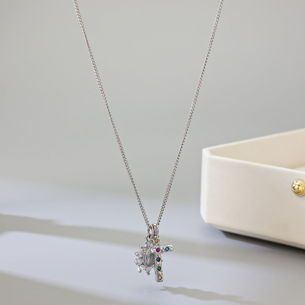 Womens New High-End Necklace With Colored Gemstone Inlays Vera Lux