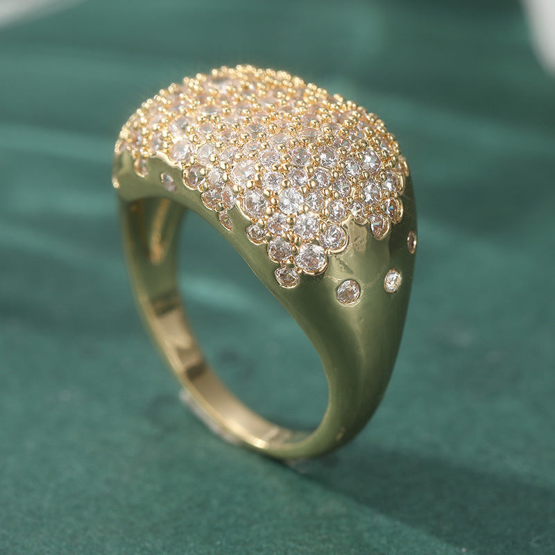 Synthetic Rainbow Zircon Ring Wedding Party Vera Lux
