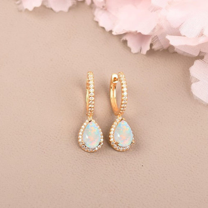 Geometric Waterdrop Opal Earrings Vera Lux