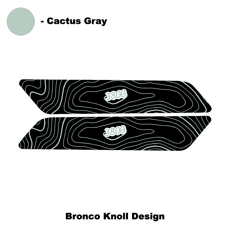Topo Interior Rear Door Grab Handle Overlay Kit (Printed Series) - 2021+ Bronco 4 Door StickerFab