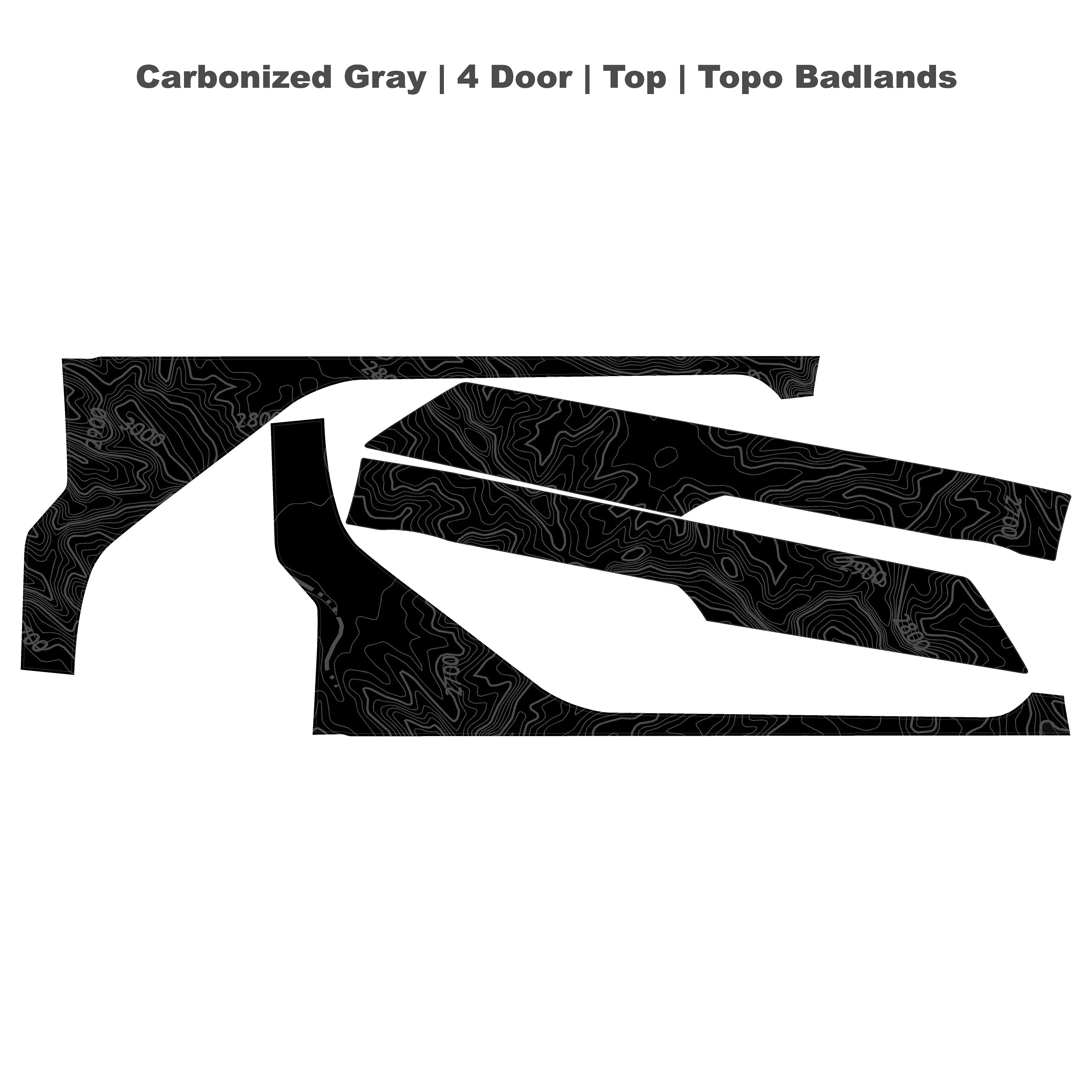 Topographic Upper Door Overlay Kit (Printed Series) - 2021+ Bronco 4 Door StickerFab