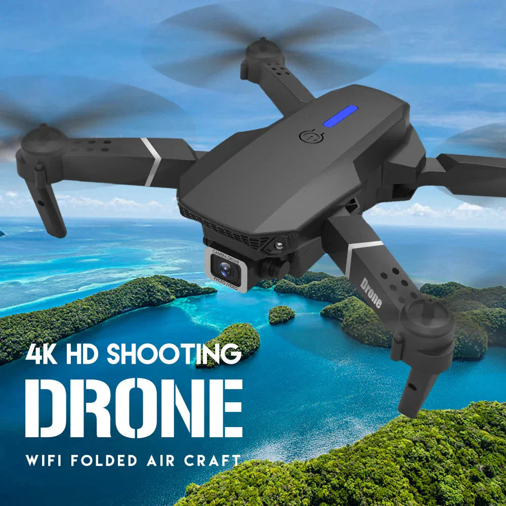 E88 Pro Foldable Quadcopter Drone - WIFI FPV, HD 4K Camera, Altitude Hold Whatever the Treasure