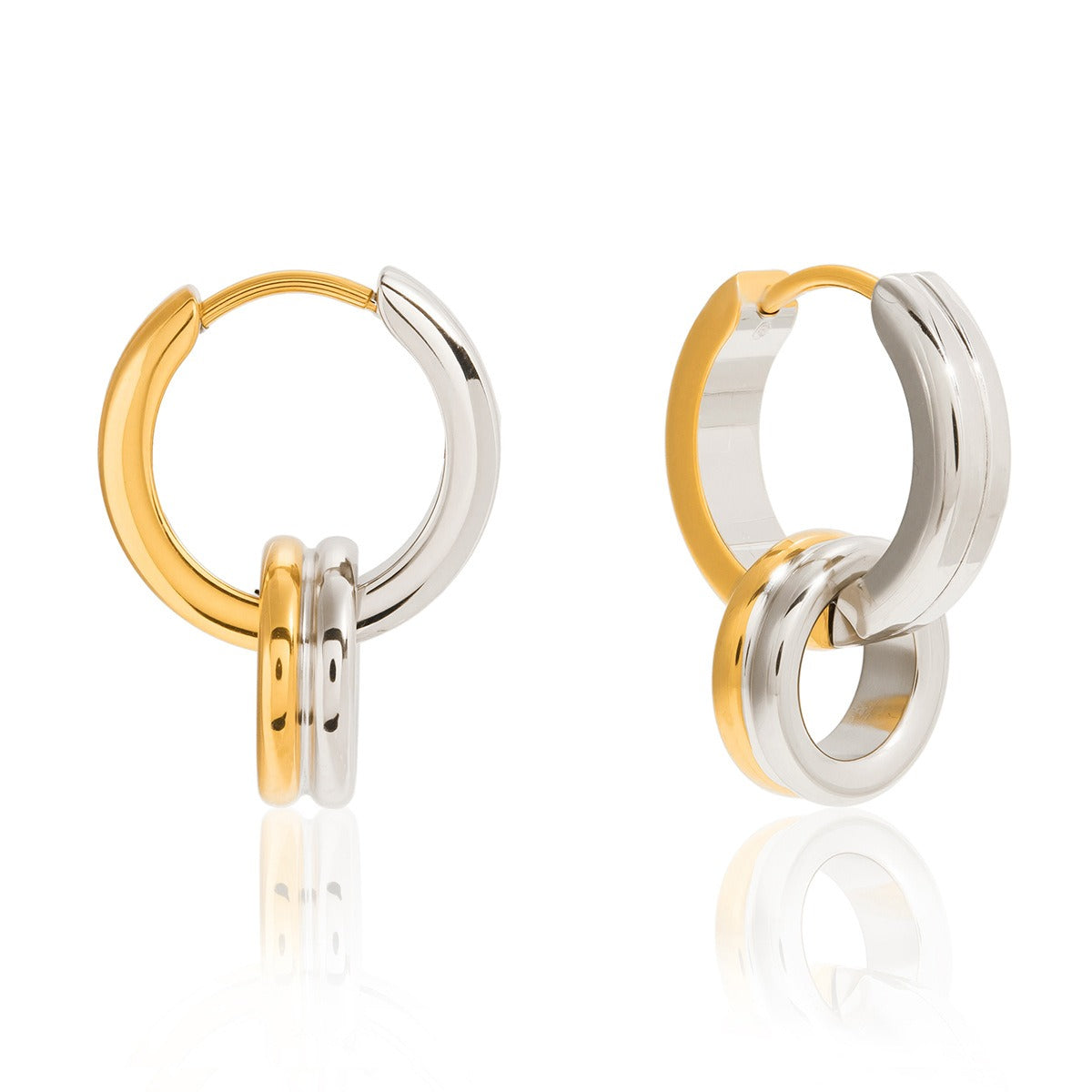 18K gold lightweight luxury double crossover hoop earrings Vera Lux
