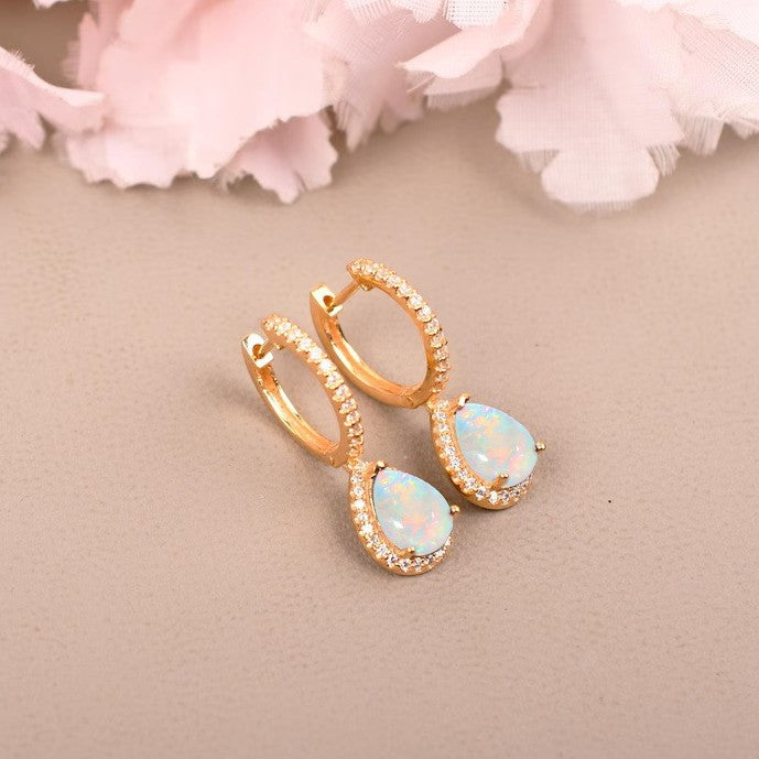 Geometric Waterdrop Opal Earrings Vera Lux