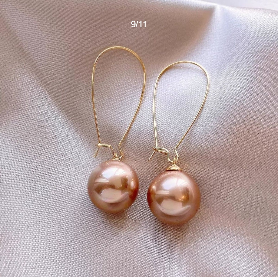 Autumn Winter Champagne Pearl Earrings For Women Vera Lux