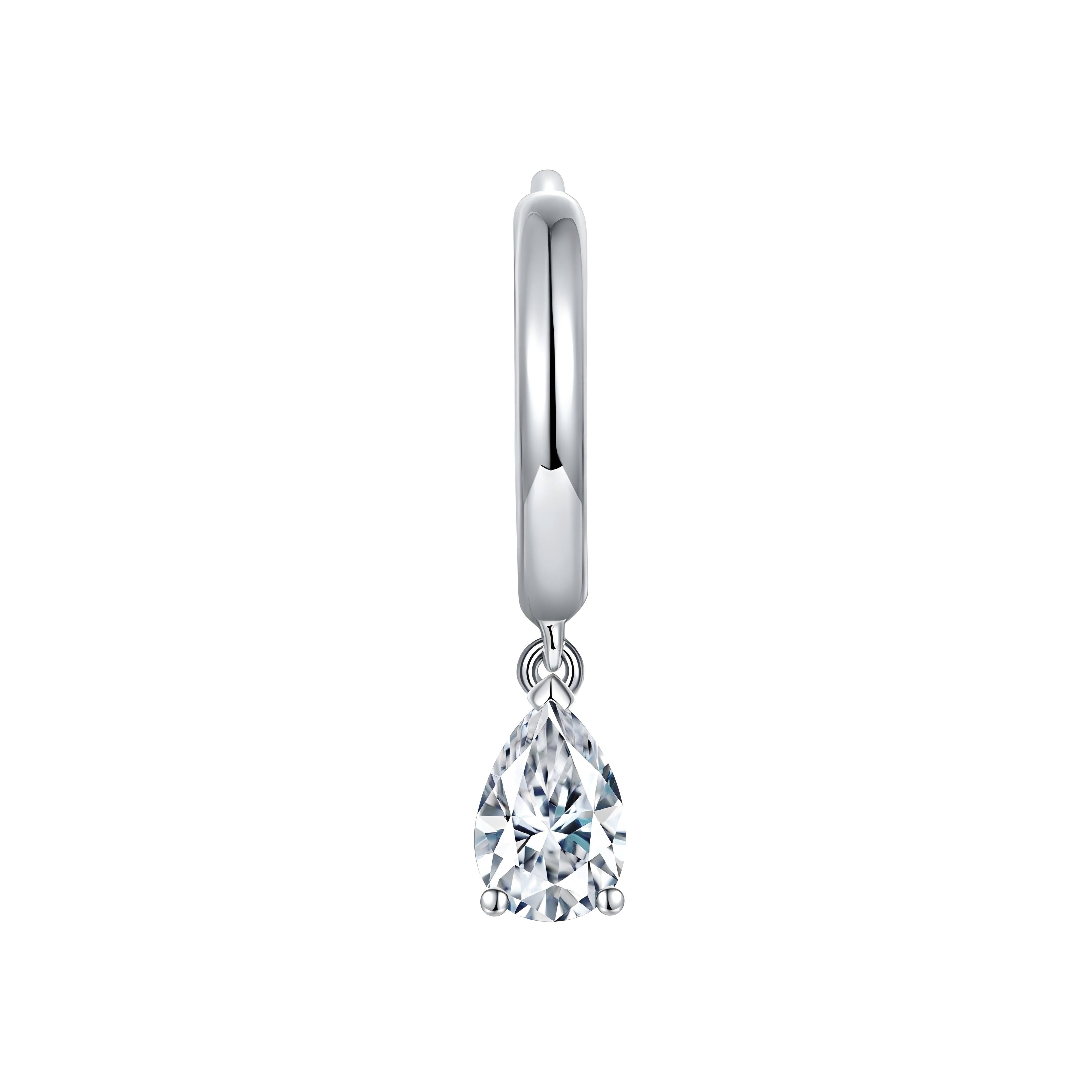 S925 Sterling Silver 4x6mm Pear Cut Moissanite Hoop Earrings  Platinum Plated Dangle Huggie Earrings With GRA Certificate Elegant Jewelry Gift Box Set For Women Vera Lux